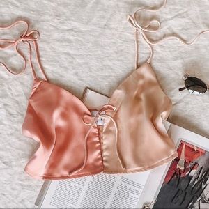 Princess Polly Two-Tone Tie Top